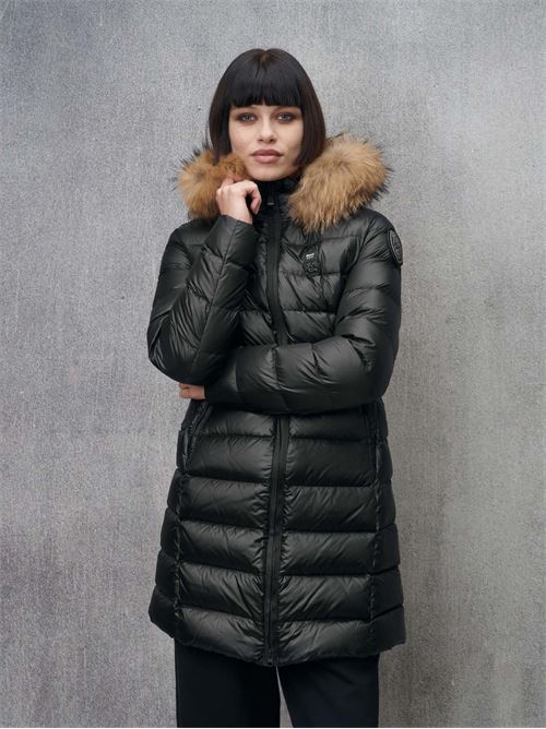 Piumino lungo con bordo in pelliccia KRISTIN BLAUER | Cappotti & Parka | BLDK03039006950999